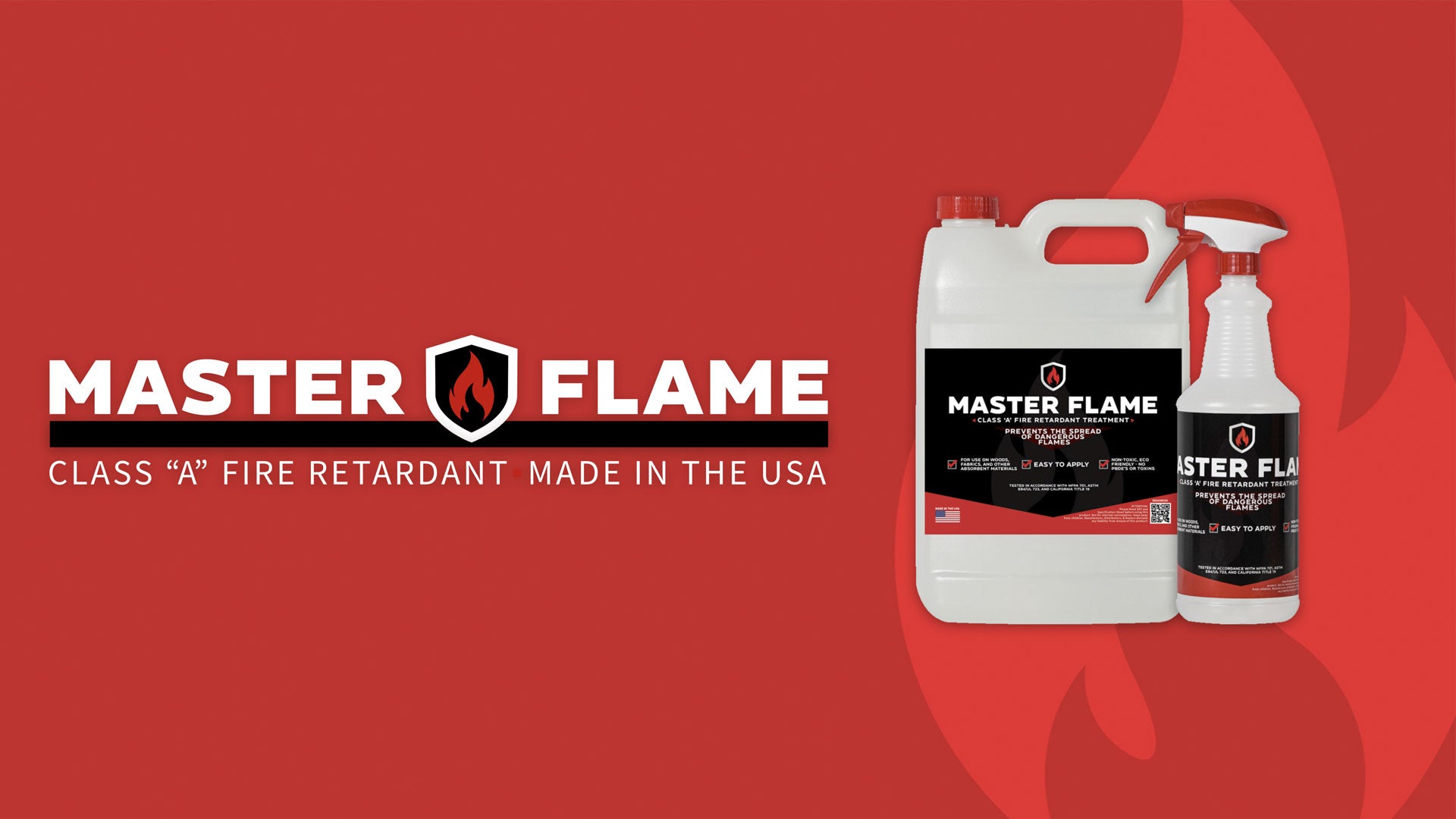 Master Flame - Class A Fire Retardant - Spray on application - 1 Spray  Quart 32 Oz